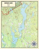 2000 Map of Kezar Lake Lovell and Oxford County Maine