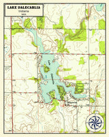 1955 Map of Lake Dalecarlia Indiana