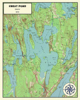 1972 Map of Great Pond Maine