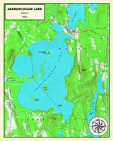 1980 Map of Androscoggin Lake Maine