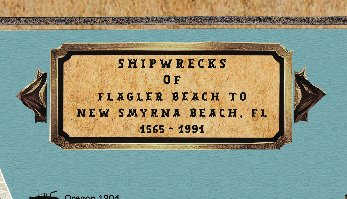 Shipwreck Map of Flagler Beach to New Smyrna Beach Florida