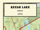 2000 Map of Kezar Lake Lovell and Oxford County Maine