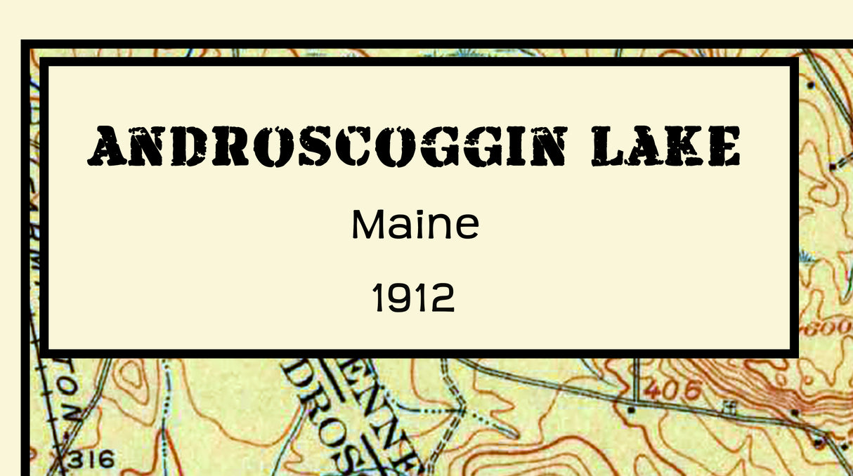 1912 Map of Androscoggin Lake Maine