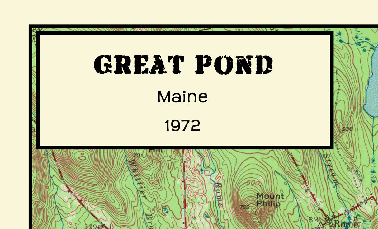 1972 Map of Great Pond Maine
