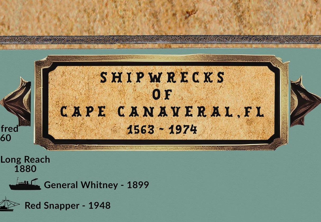 Shipwreck Map of Cape Canaveral Florida Area
