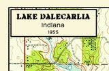 1955 Map of Lake Dalecarlia Indiana