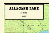 1989 Map of Allagash Lake Maine