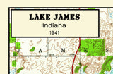 1941 Map of Lake James Indiana