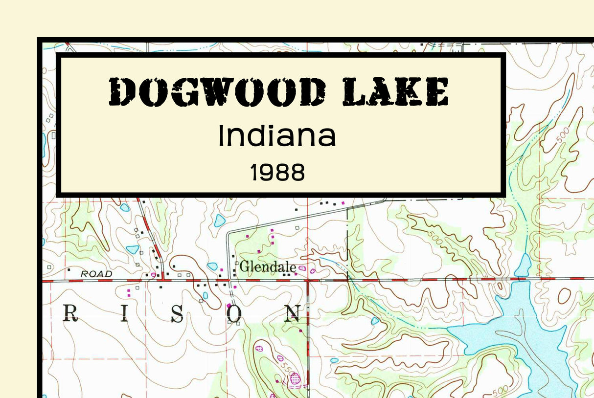 1988 Map of Dogwood Lake Indiana
