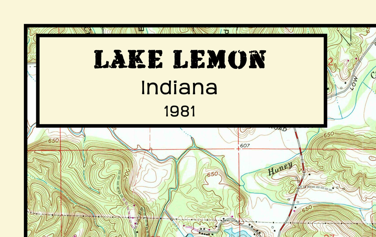1981 Map of Lake Lemon Indiana