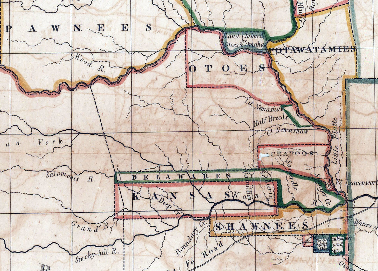 1834 Map of the Western Territory & Indian Territory