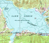 1981 Map of Lake Lemon Indiana