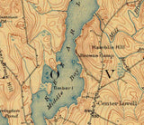 1911 Map of Kezar Lake Lovell and Oxford County Maine