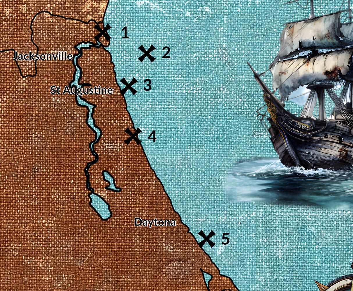 Pirate Treasure Map of Florida