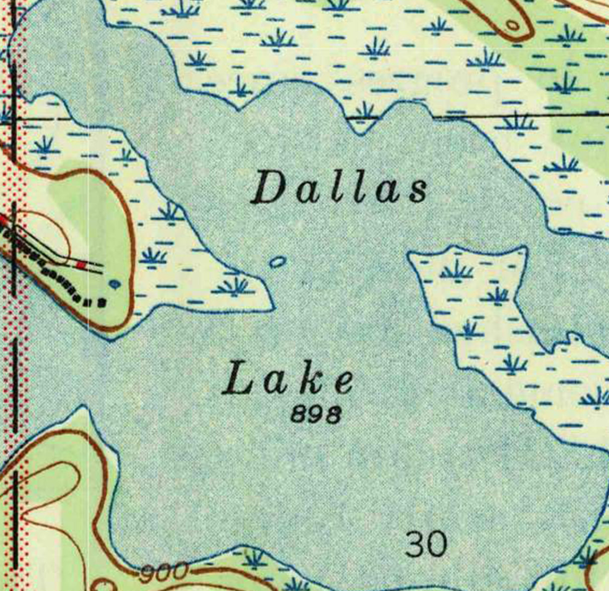 1947 Map of Dallas Lake Indiana