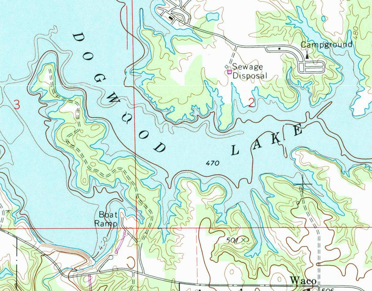1988 Map of Dogwood Lake Indiana