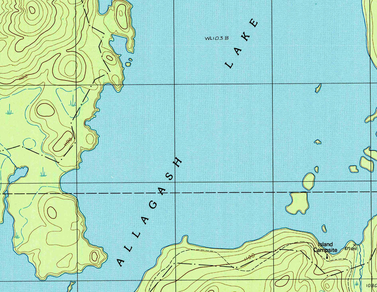 1989 Map of Allagash Lake Maine