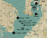 Shipwreck Map of Tampa Bay Florida Area
