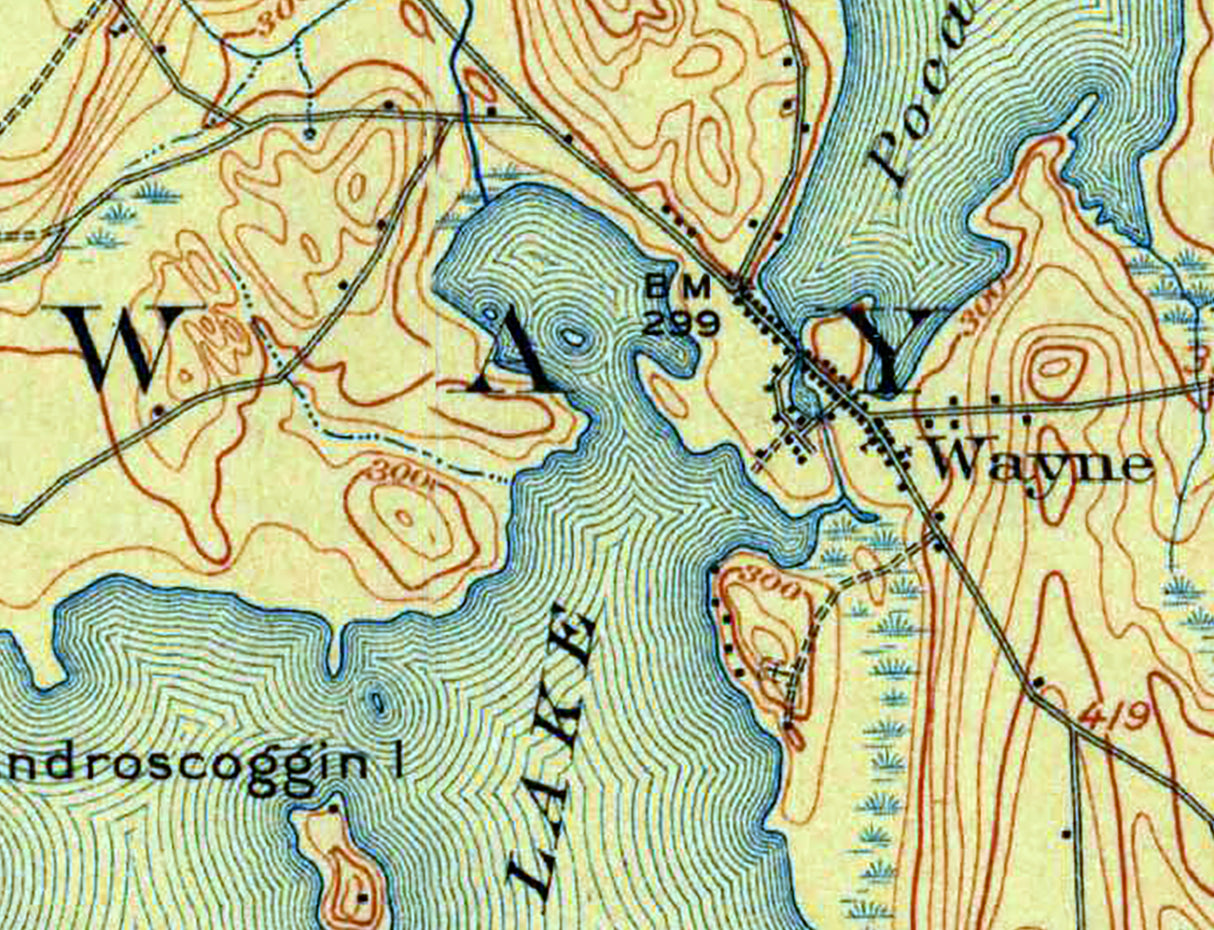 1912 Map of Androscoggin Lake Maine