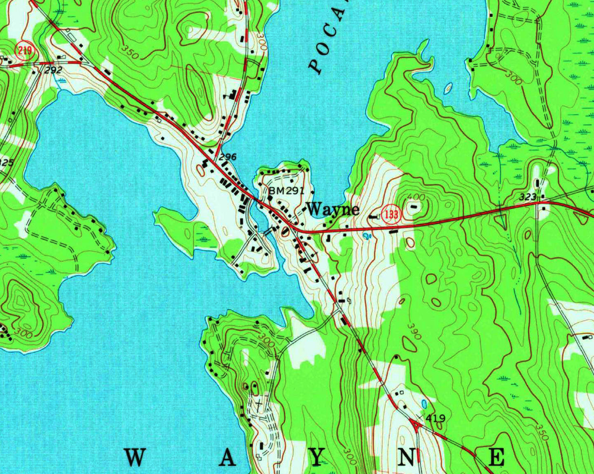 1980 Map of Androscoggin Lake Maine