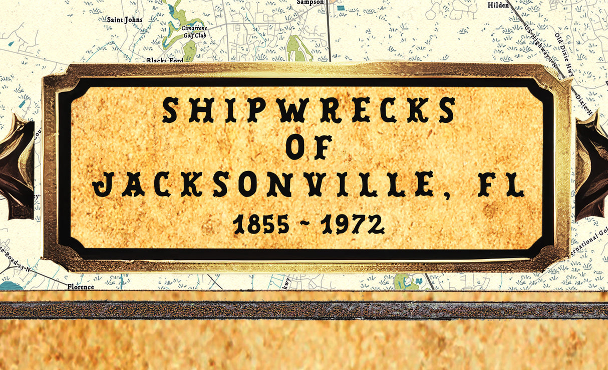 Shipwreck Map of Jacksonville, Florida and the Upper St Johns River