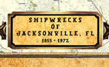 Shipwreck Map of Jacksonville, Florida and the Upper St Johns River