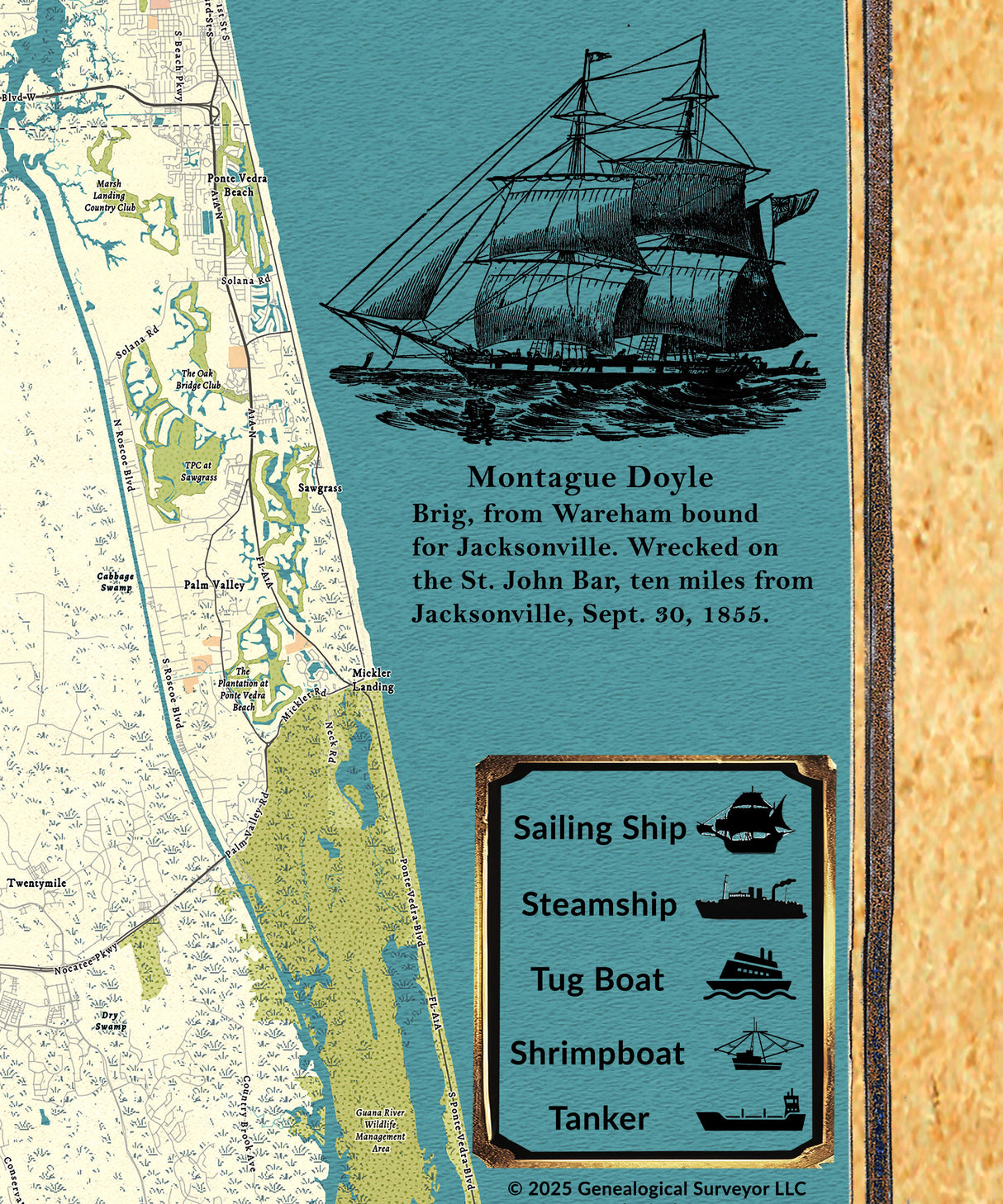 Shipwreck Map of Jacksonville, Florida and the Upper St Johns River