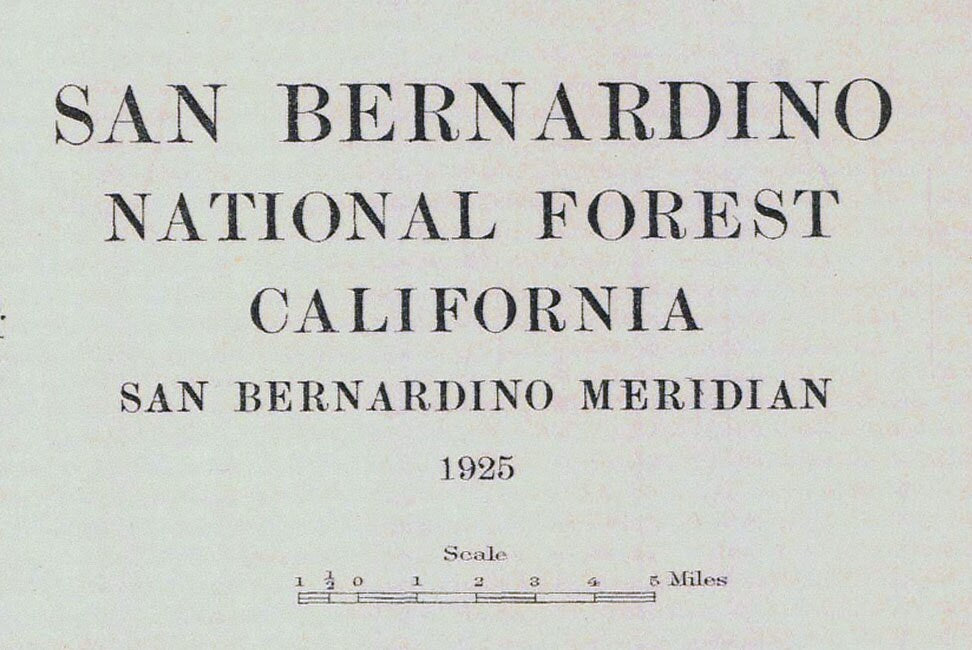 1925 Map of San Bernadino National Forest California