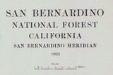 1925 Map of San Bernadino National Forest California