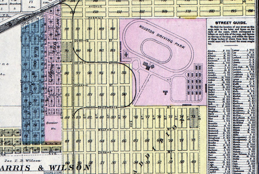 1895 Map of the city of Houston Texas