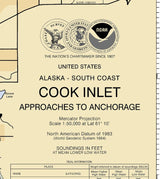 2011 Nautical Map of Cook Inlet Anchorage Alaska