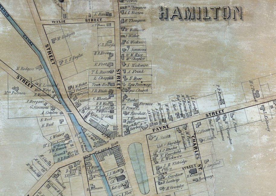1858 Map of Hamilton Madison County New York