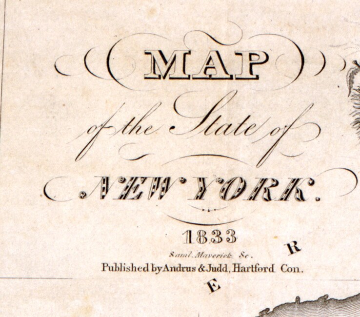 1833 Map of the State of New York