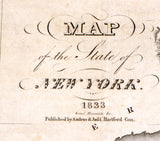 1833 Map of the State of New York