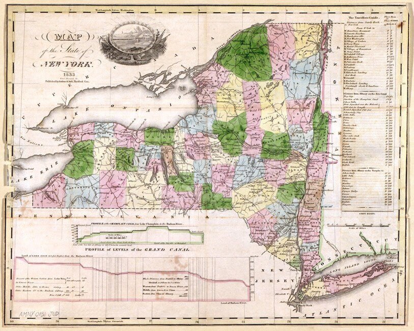 1833 Map of the State of New York