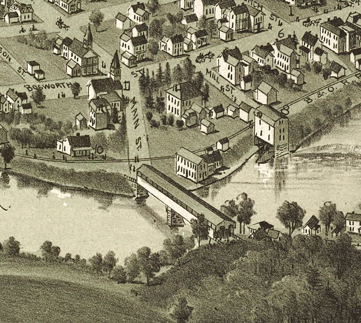 1897 Panoramic Map of Philippi West Virginia