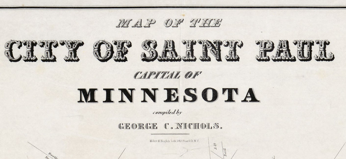 1852 Map of Saint Paul Minnesota