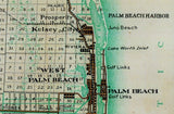 1923 Map of Palm Beach County Florida Lake Okeechobee