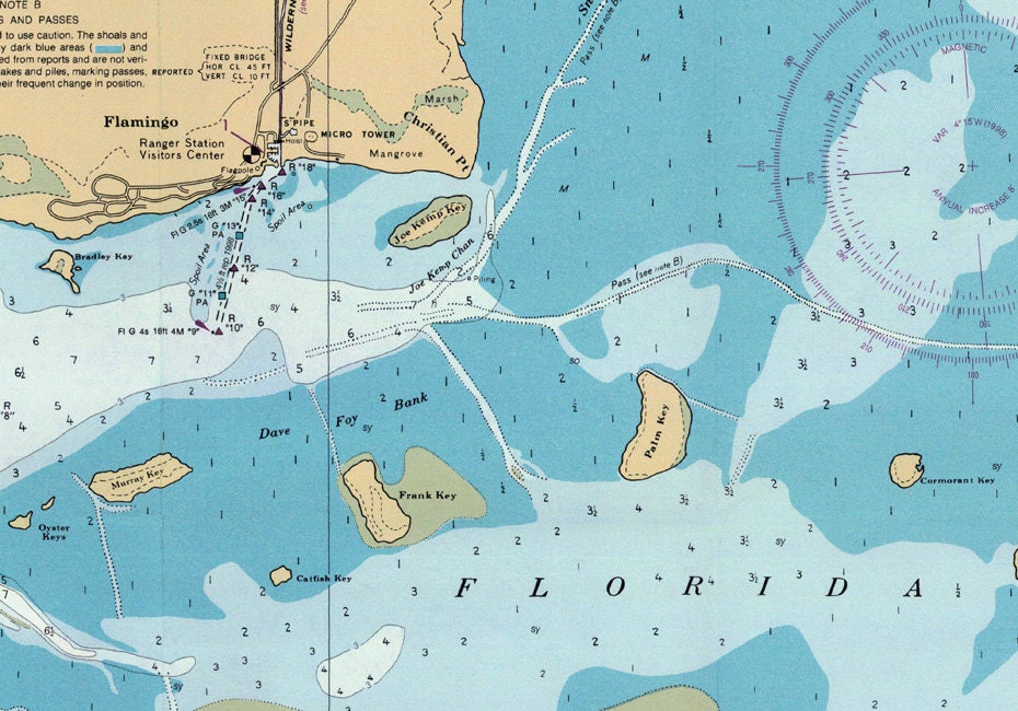 1998 Map of Everglades National Park Florida