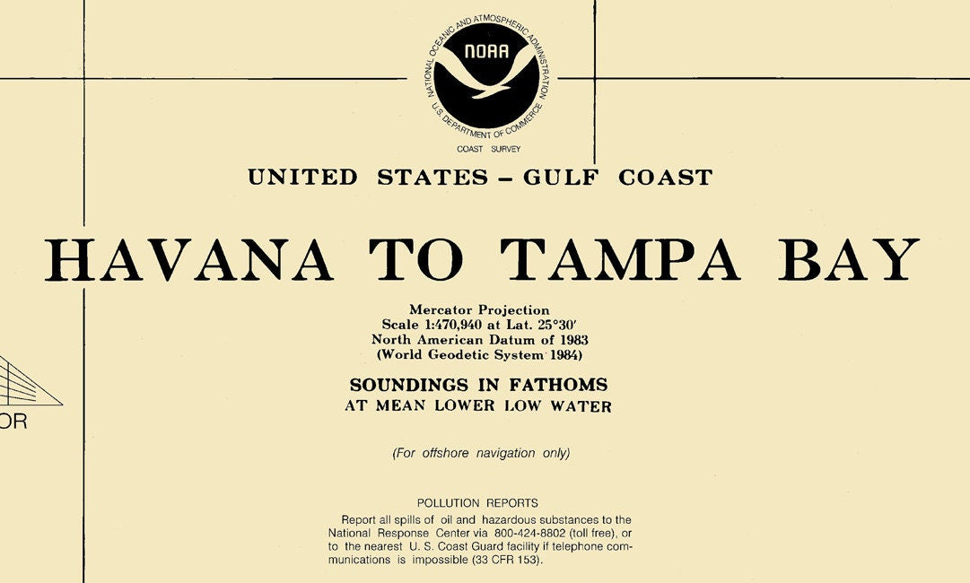 1996 Nautical Map of Tampa Bay Oil & Gas Leasing Areas