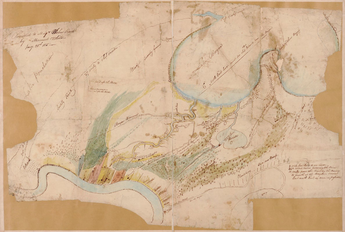 1815 Map of New Orleans Louisiana & Plantations