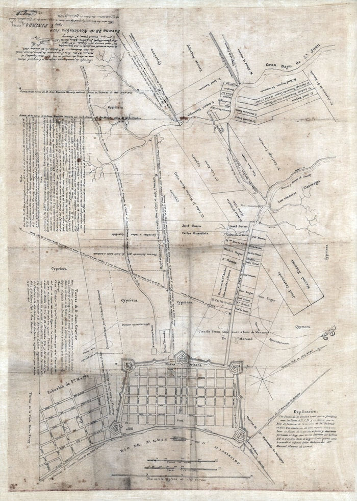 1819 Map of New Orleans Louisiana
