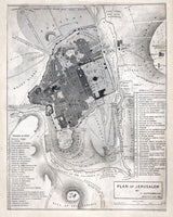 1835 Map of Jerusalem Israel