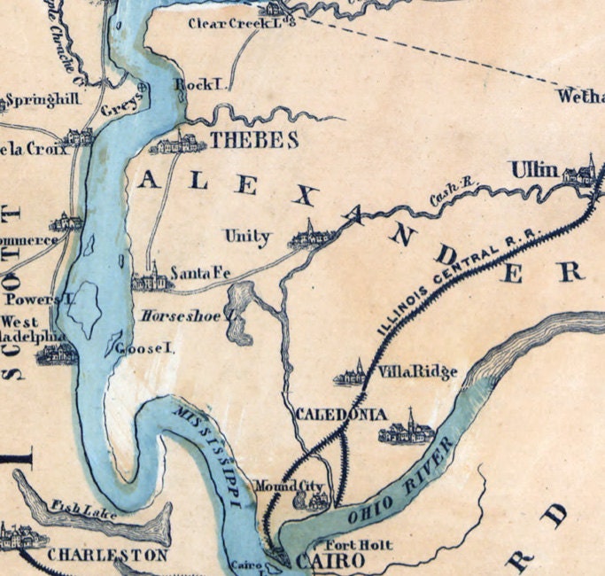 1863 Map of the Mississippi River and Valley