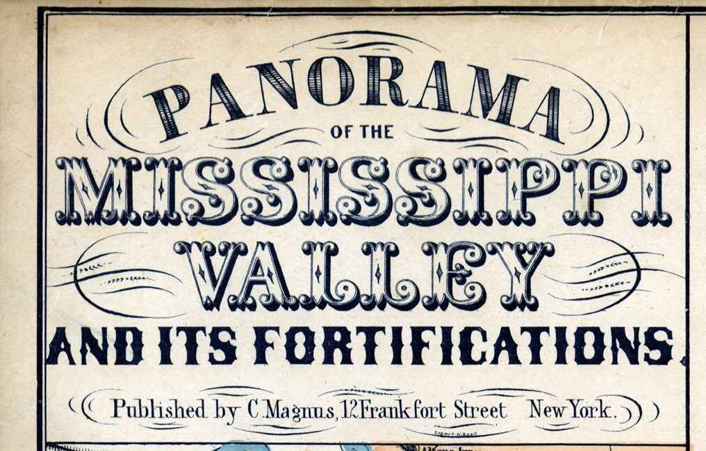 1863 Map of the Mississippi River and Valley
