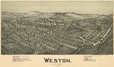 1900 Panoramic Map of Weston West Virginia