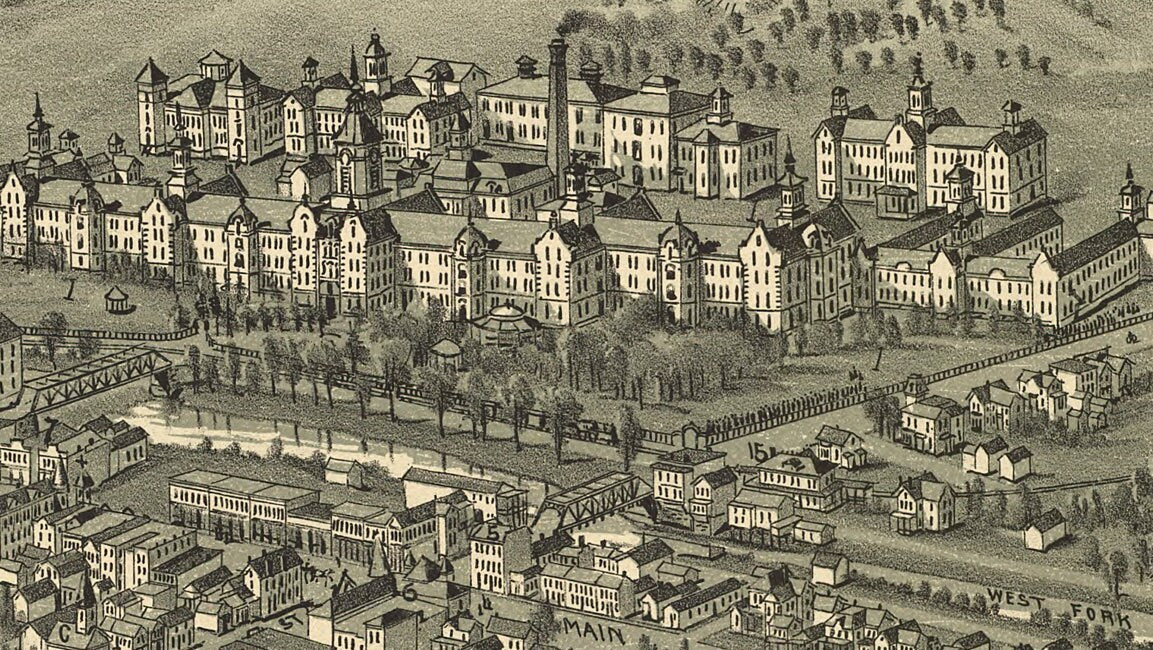 1900 Panoramic Map of Weston West Virginia