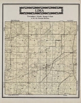 1917 Map of Lima Township Rock County Wisconsin