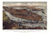 1875 Panoramic Map of New York City and Brooklyn