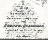 1850 Map of The Town of Livingston Germantown & Clearmont New York